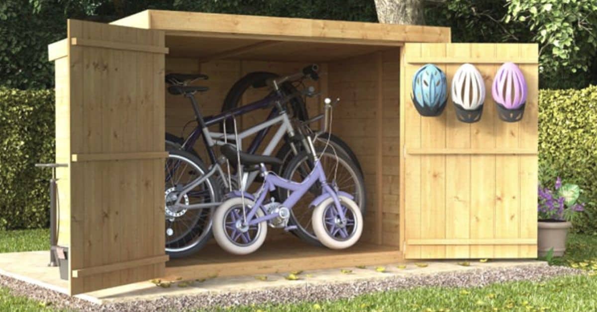 wooden bike storage shed