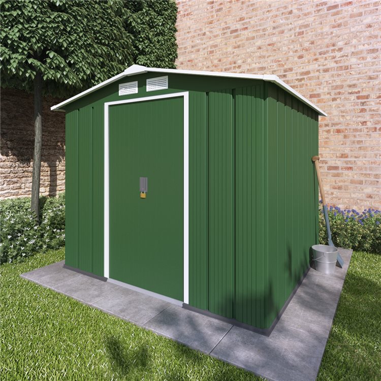 6x6 Partner Apex Metal Shed Double Door Billyoh