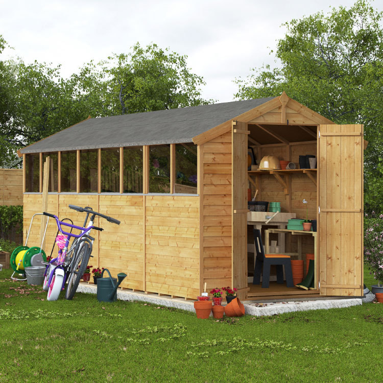 Billyoh Keeper Overlap Apex Shed 16x6 Overlap Apex Windowed