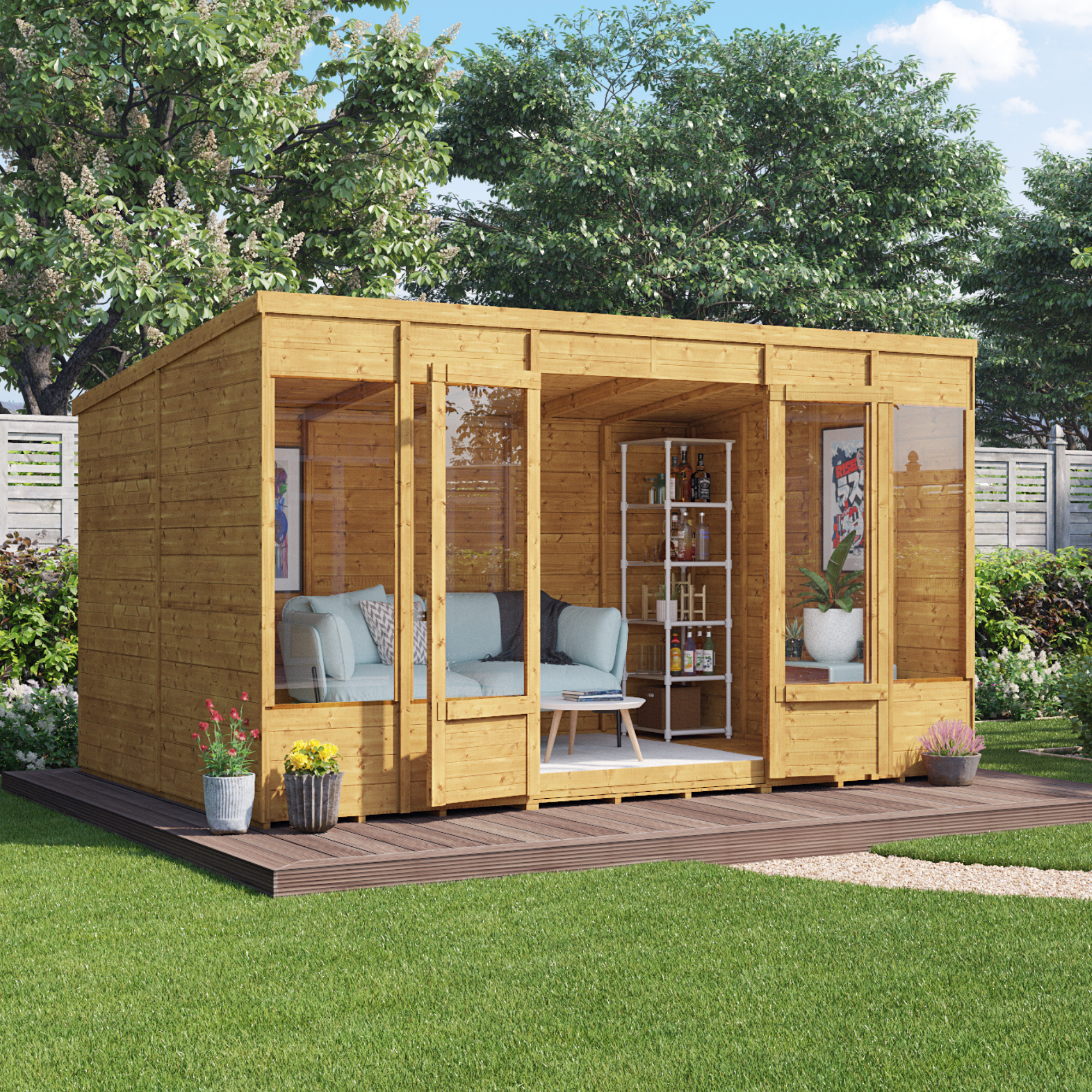 12x8 Bella T&G Pent Summerhouse -PT  BillyOh