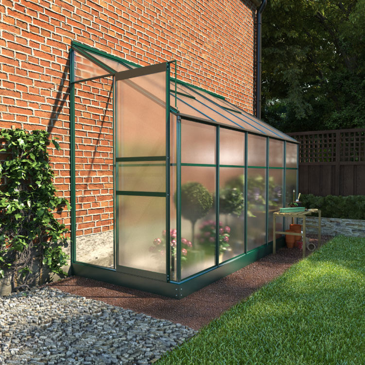 Billyoh Polycarbonate Lean To Greenhouse 4x6 Green