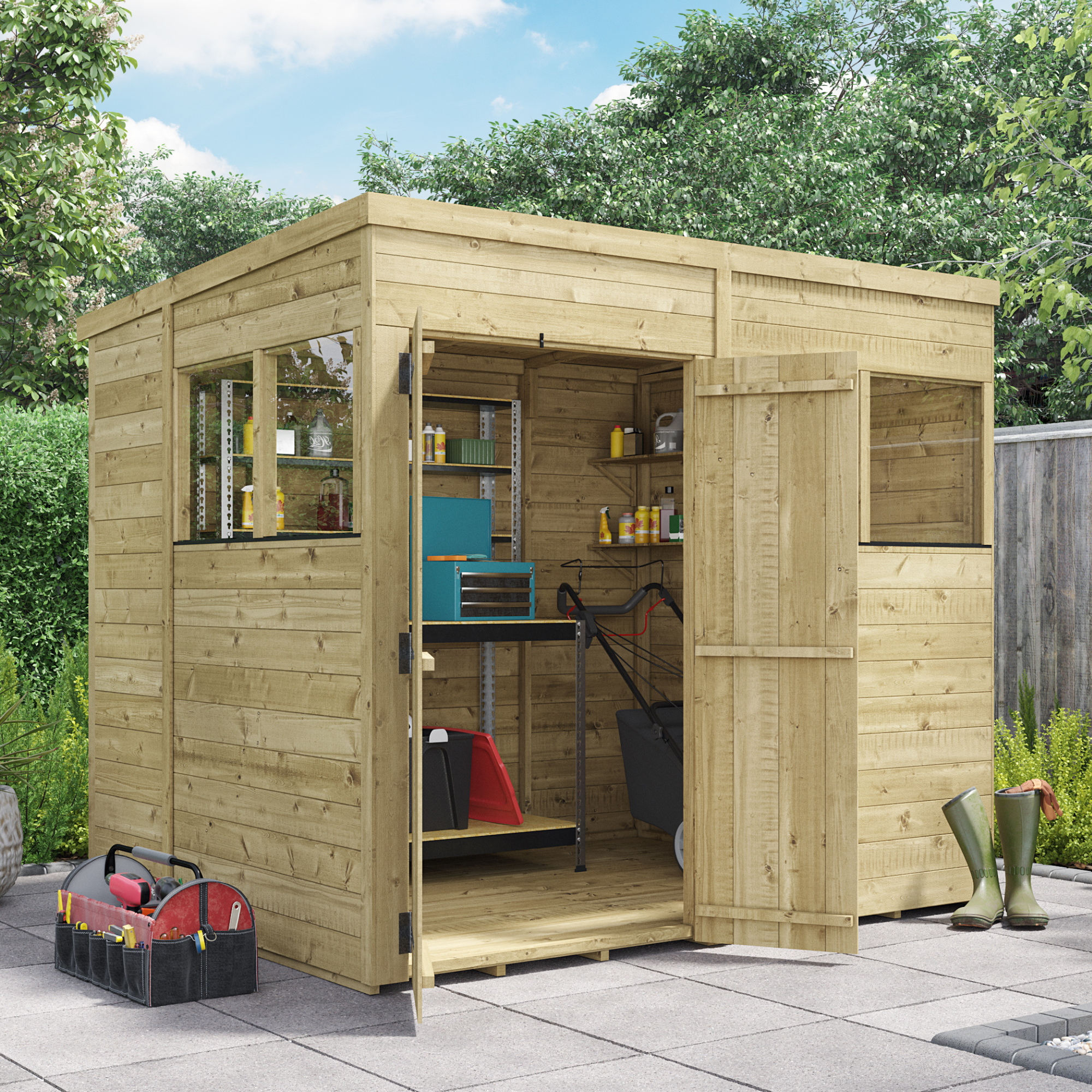 Billyoh Switch Tongue And Groove Pent Shed 12x8 Windowed