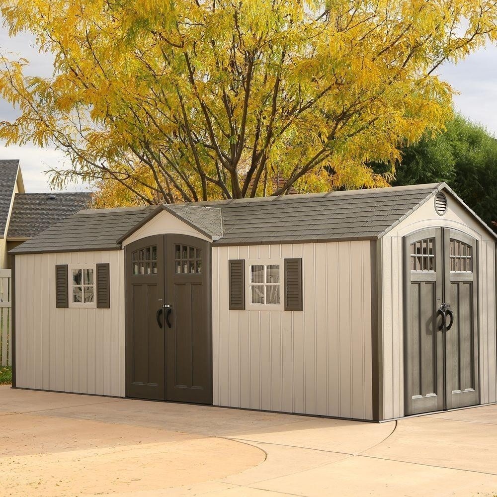 Lifetime 20ft X 8ft Heavy Duty Dual Entrance Plastic Shed 20x8