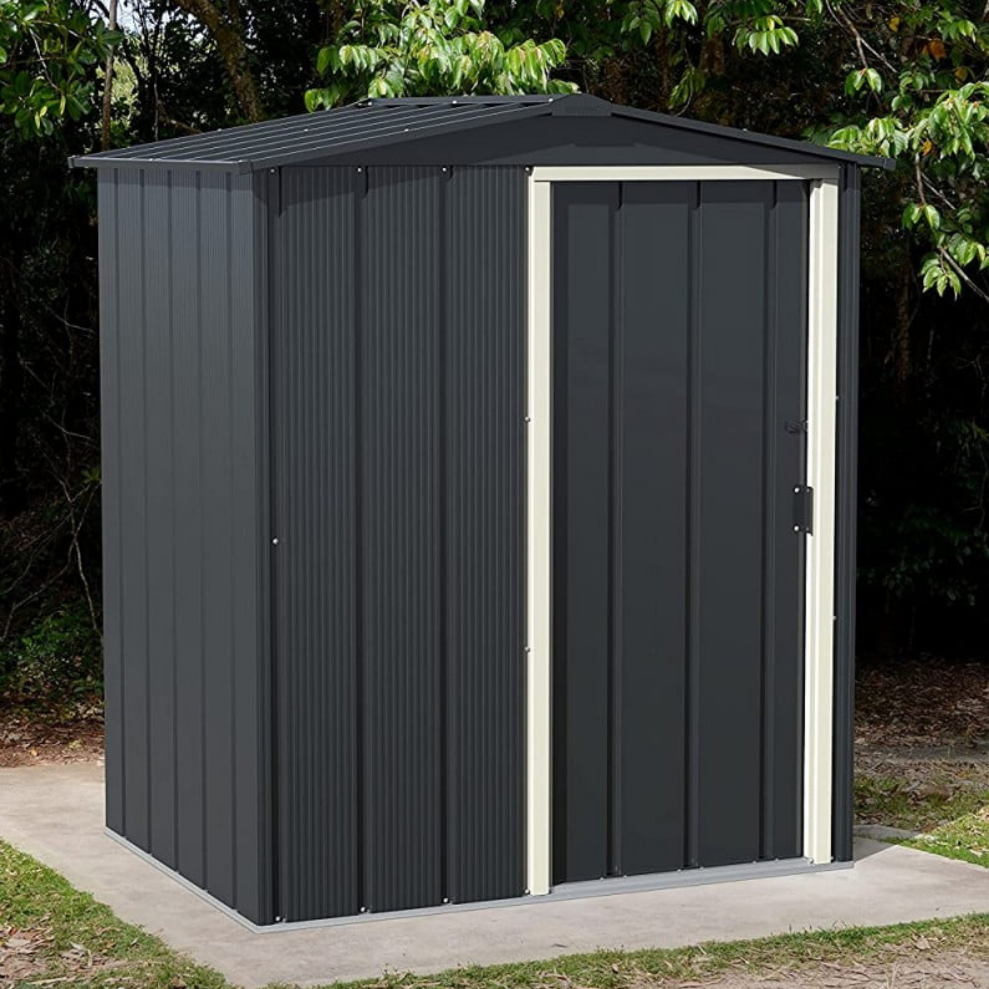 Sapphire Apex Metal Shed - 5x4 Grey - Duramax Metal Shed