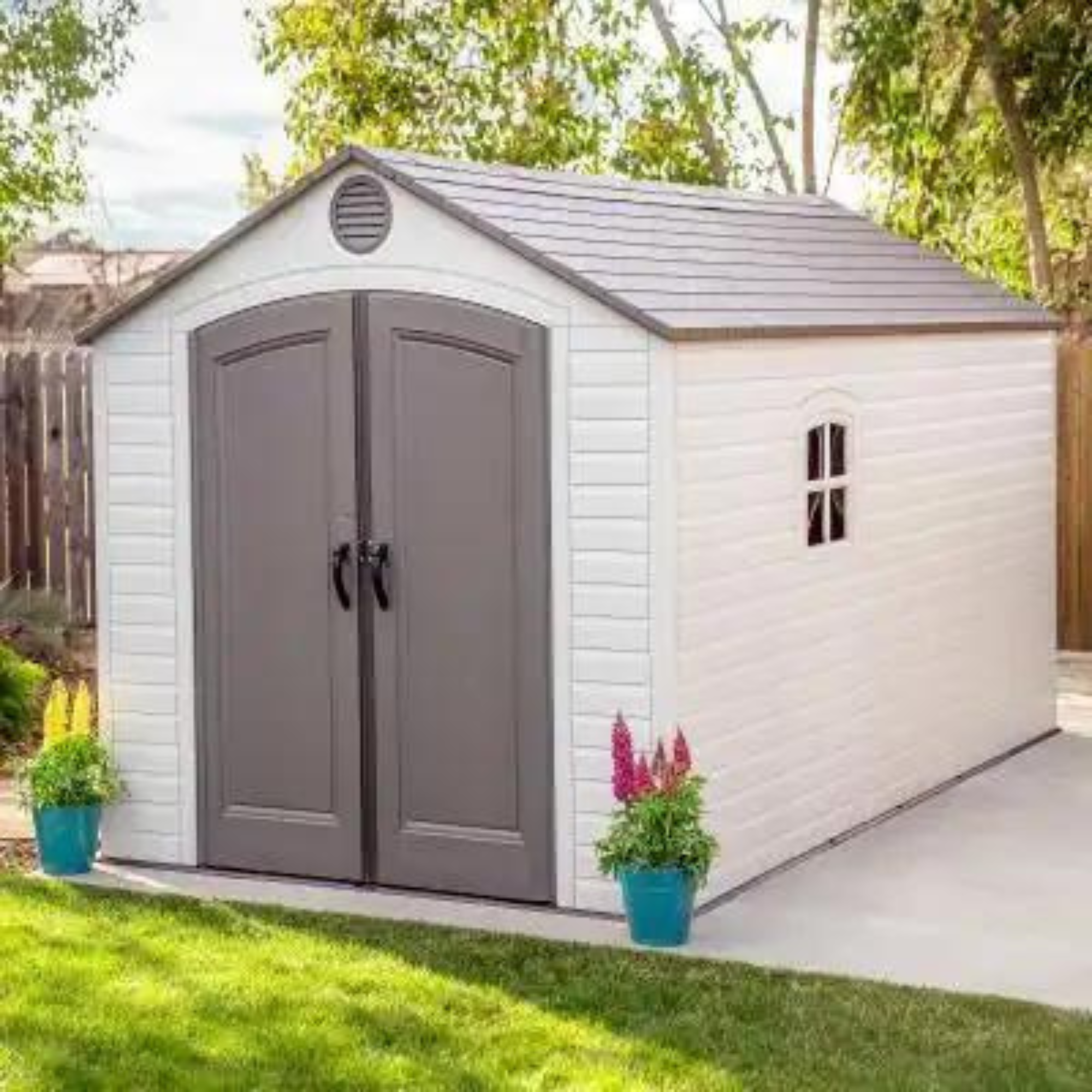 Lifetime 8ft X 15ft Plastic Storage Shed Lifetime 8ft X 15ft Plastic Storage Shed 60075