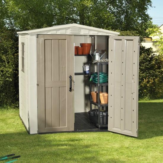 Keter Plastic Sheds - Factor 6 x 6 Plastic Garden Shed - Cheap Plastic ...